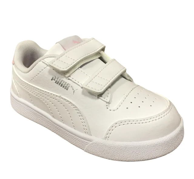 Puma scarpa sneakers con velcro da bambina Shuffle V Inf 375690 04 bianco