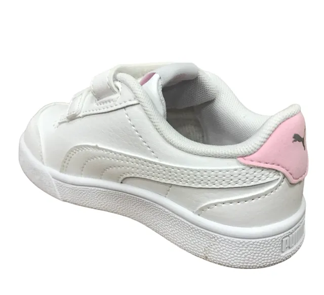 Puma scarpa sneakers con velcro da bambina Shuffle V Inf 375690 04 bianco