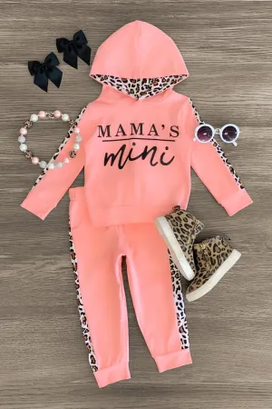 "Mama's Mini" Pink Cheetah Lounge Hoodie Set