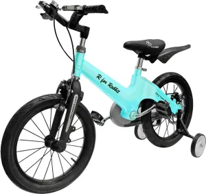 R for Rabbit Tiny Toes Rapid Bicycle for Unisex Kids for 4,5,6 & 7 Years 16T inch Cycle |90% Installed|Magnesium Alloy Single Structure - Blue, Rigid