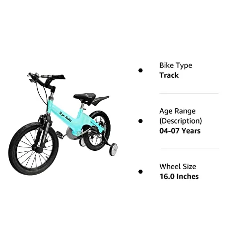 R for Rabbit Tiny Toes Rapid Bicycle for Unisex Kids for 4,5,6 & 7 Years 16T inch Cycle |90% Installed|Magnesium Alloy Single Structure - Blue, Rigid