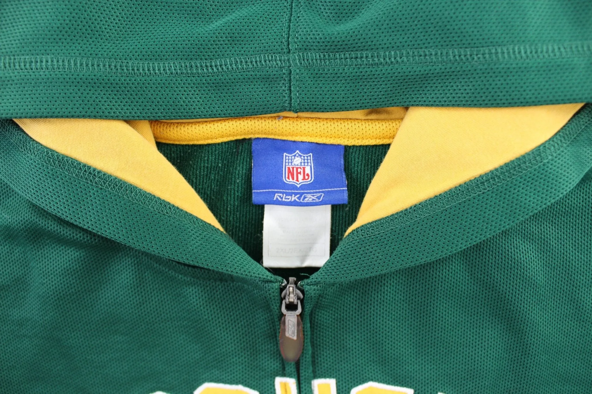 Reebok Embroidered Logo Green Bay Packers Zip Up Hoodie