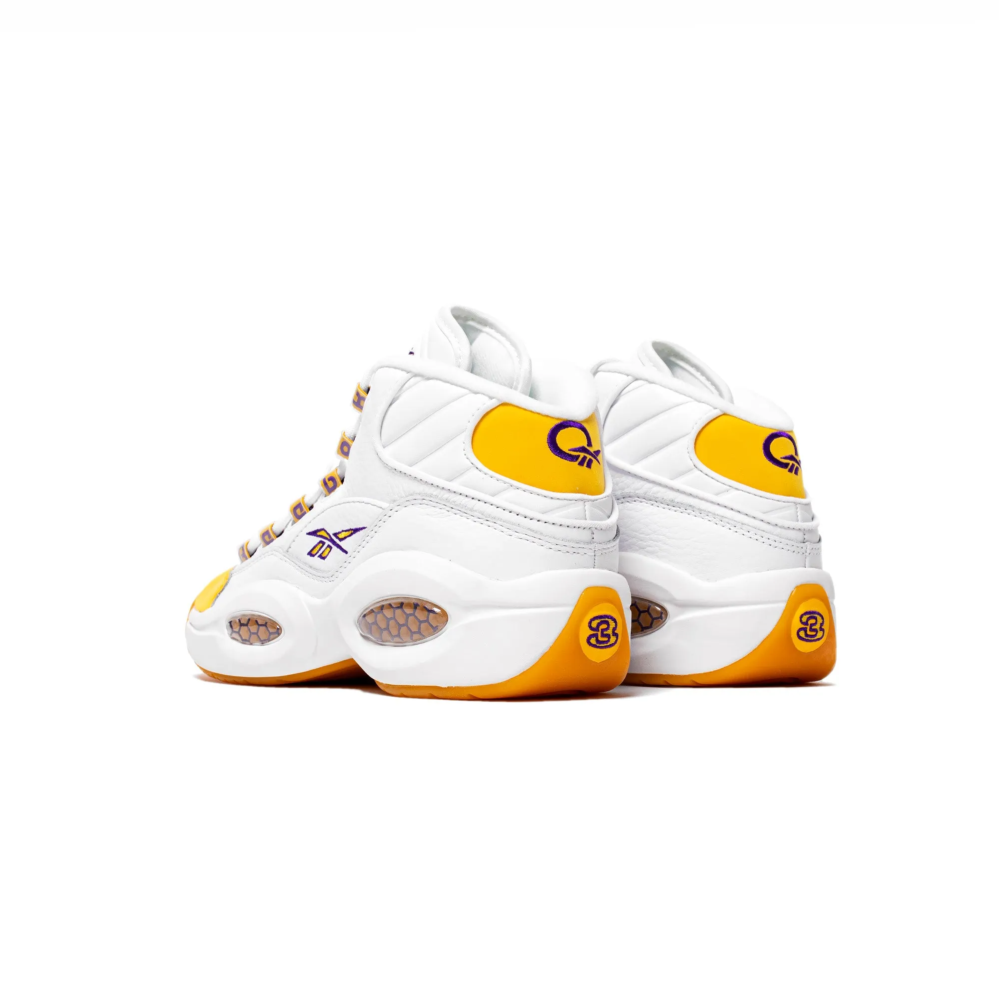 Reebok Mens Question Mid 'Yellow Toe' Shoes