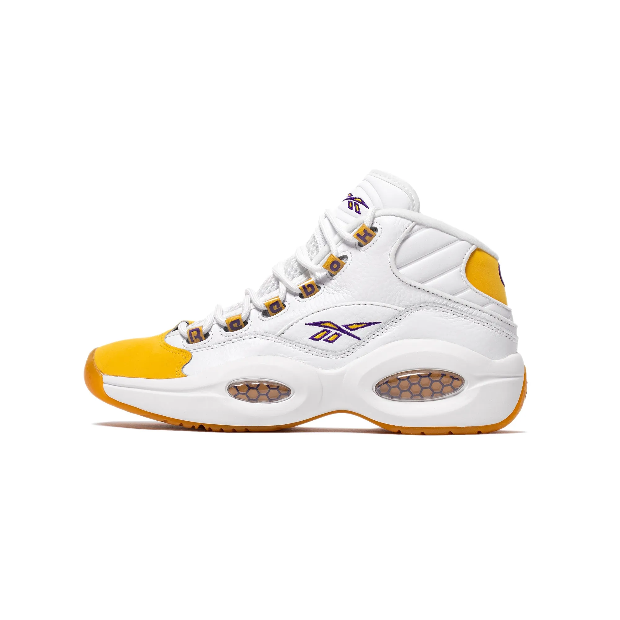 Reebok Mens Question Mid 'Yellow Toe' Shoes