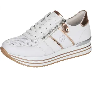 Remonte Womens Low Top Trainers - White / Rose Gold