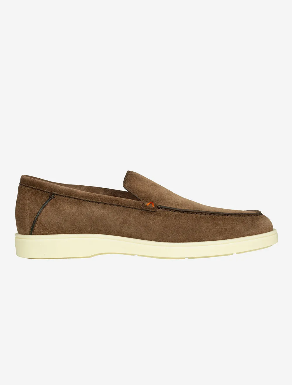 SANTONI Slip On Tumbled Shoe Light Brown