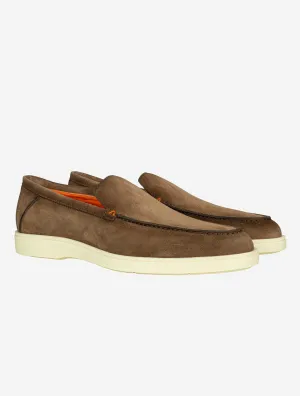 SANTONI Slip On Tumbled Shoe Light Brown