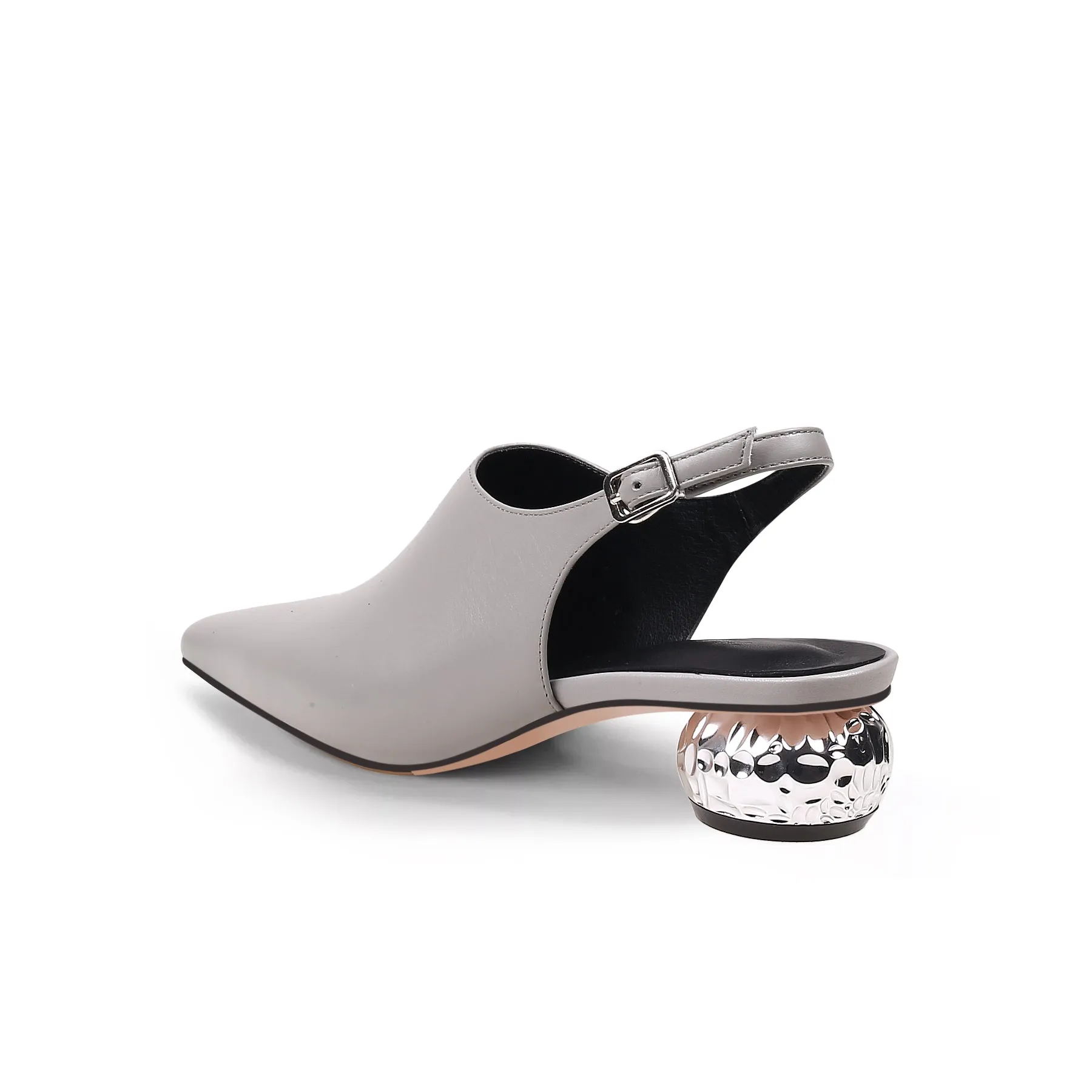 Sculptural Ball Heel Slingback Sandals