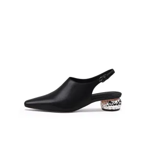 Sculptural Ball Heel Slingback Sandals