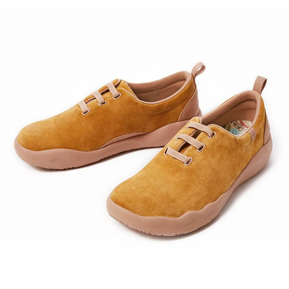 Segovia Khaki Cow Suede Lace-up Shoes Women