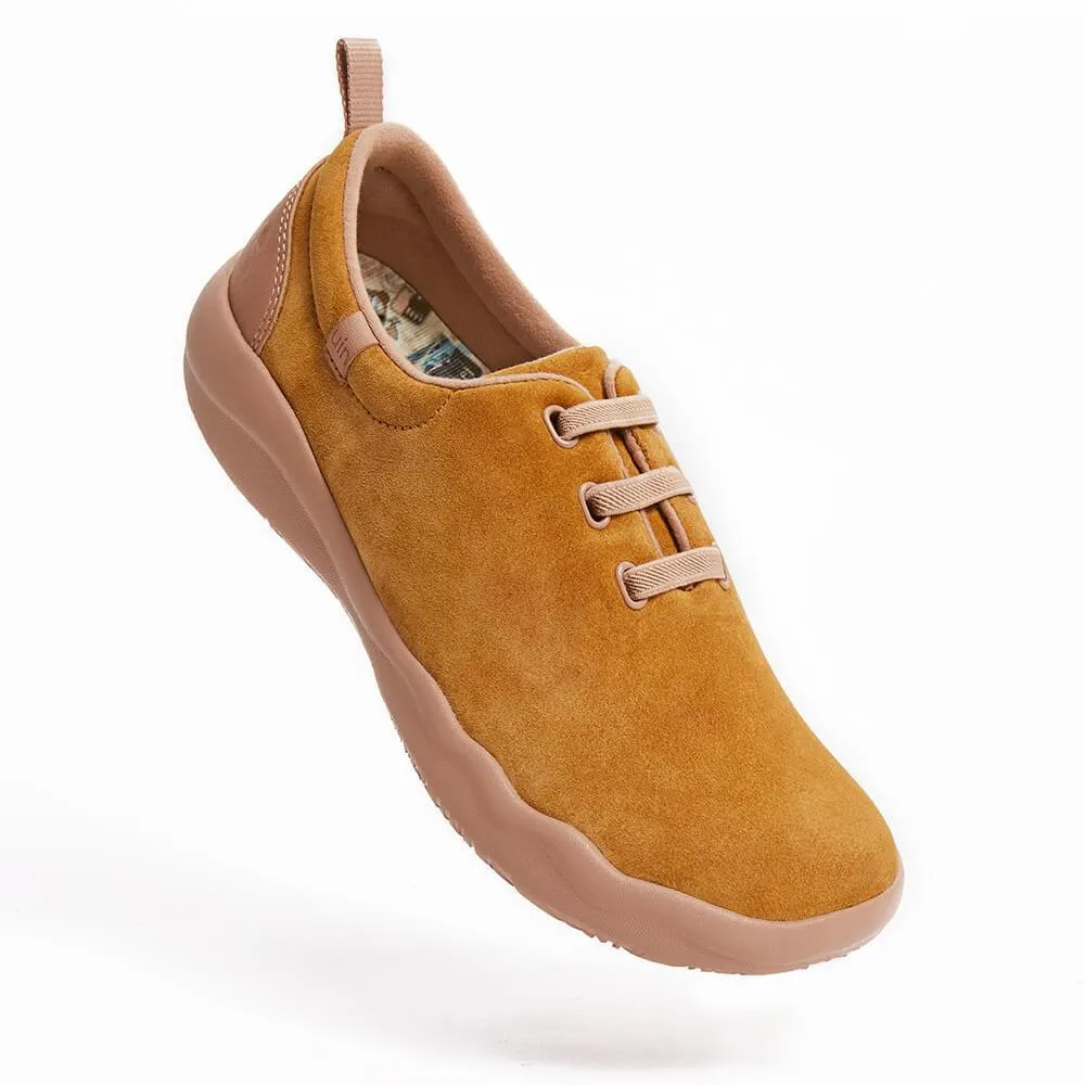 Segovia Khaki Cow Suede Lace-up Shoes Women