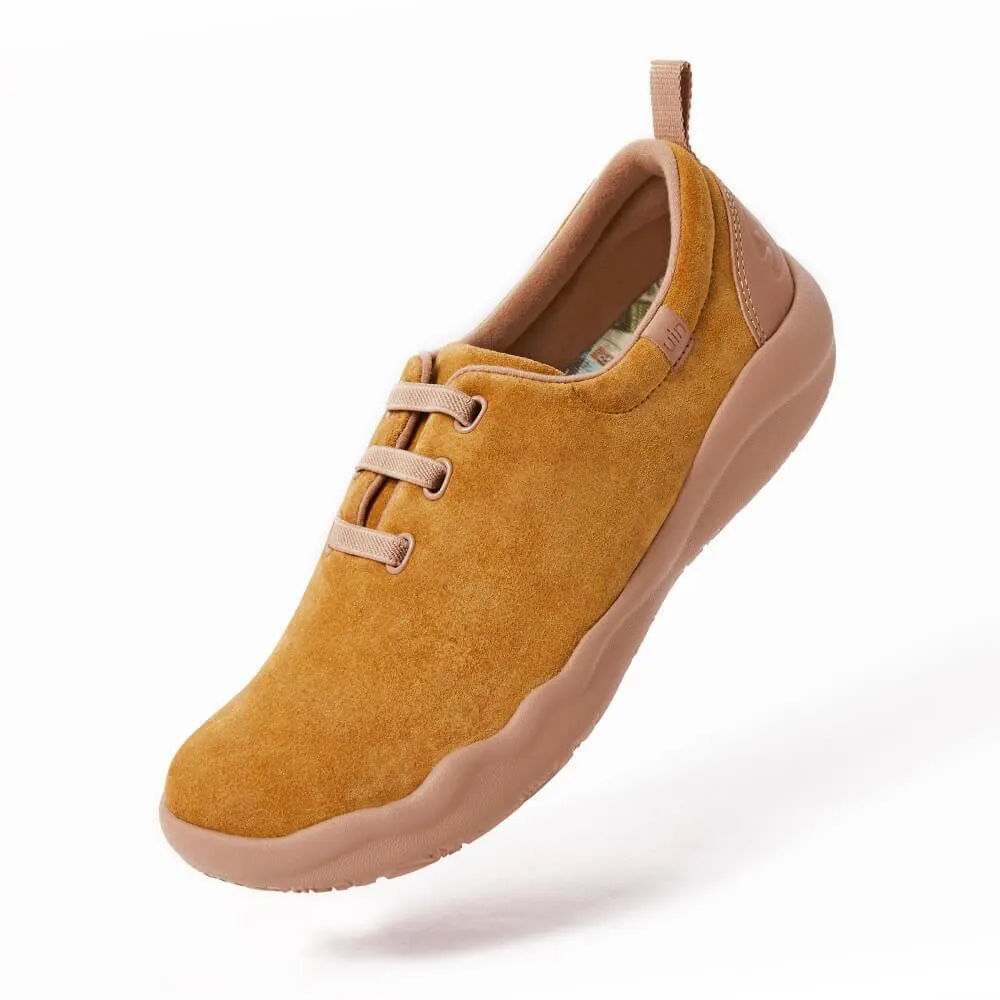 Segovia Khaki Cow Suede Lace-up Shoes Women