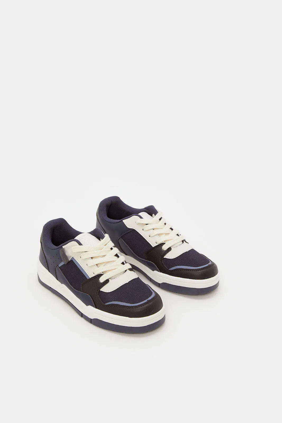 Senior Boys Navy Material Block Skate Shoes