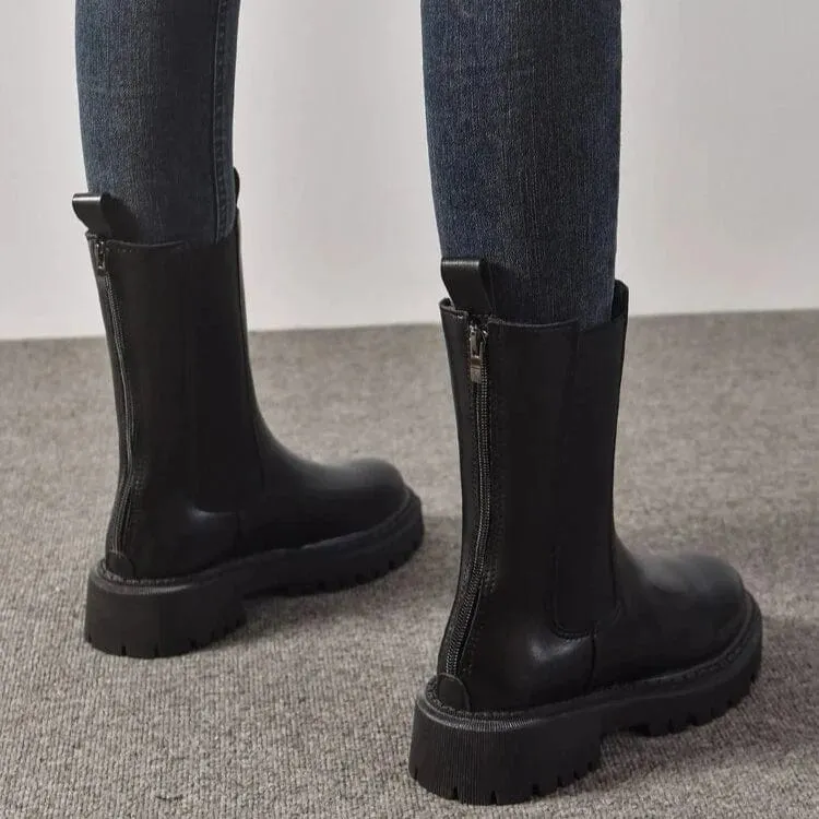 SHEIN -  Zip Back Thermal Lined Chelsea Boots