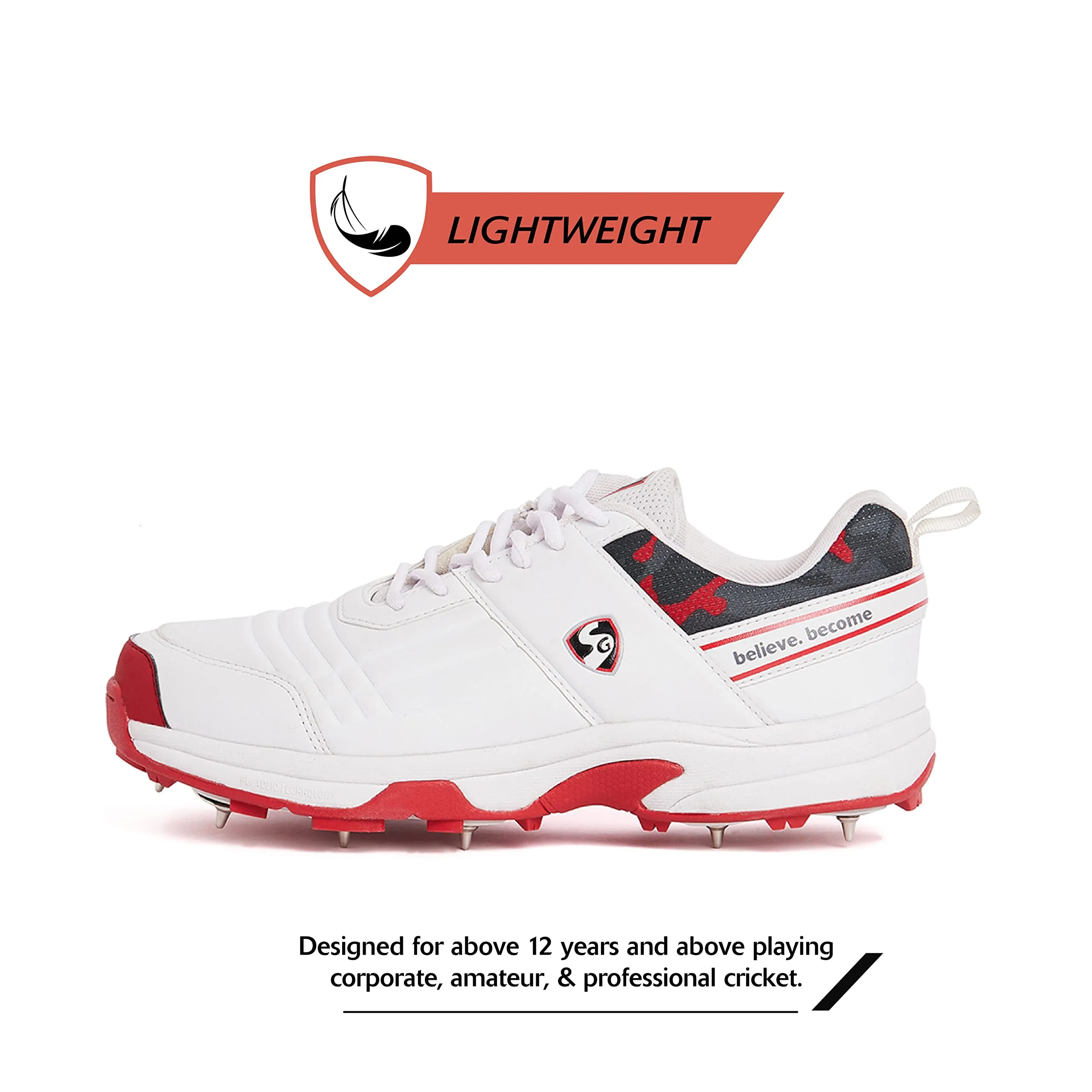 Shoe Cricket Men Savage Spikes 1 0 Wht/Red/Grey