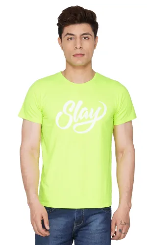 SLAY. Sport Men's Printed Neon Green T-shirt