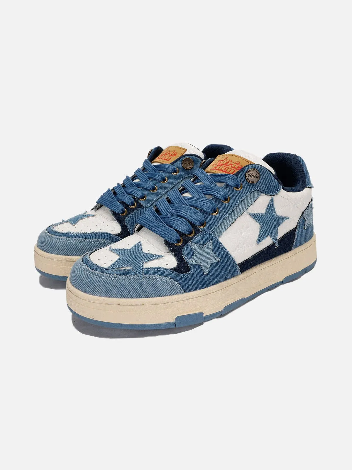 Starry Climb Stars Casual All-Match Denim Skate Shoes