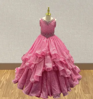 Stunning Beaded Bodice Preteen Gorgeous Evening Gown