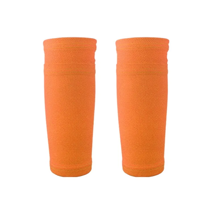 Sweat-Absorbing Breathable Insert Socks Calf Guard Socks Football Protective Gear(Orange S)