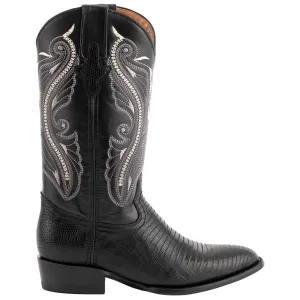 Teju Lizard Round Toe Cowboy Boots