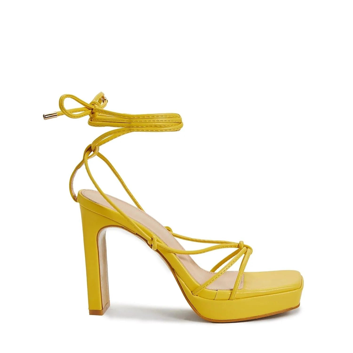 Tie Leg Design Heeled Strappy Sandals