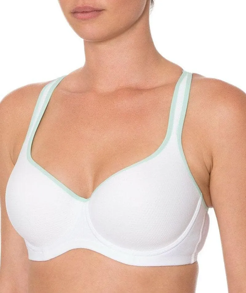 Triumph Triaction Racerback Sports Bra - White/Green