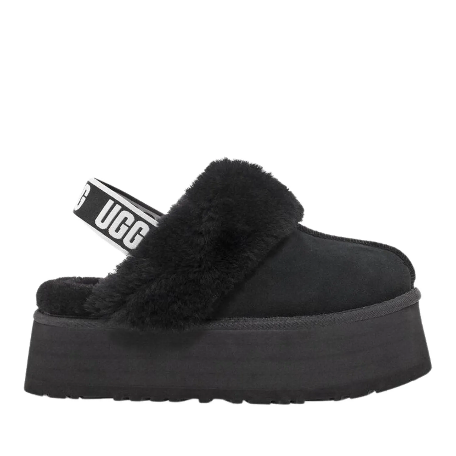 UGG FUNKETTE BLACK SLIDES