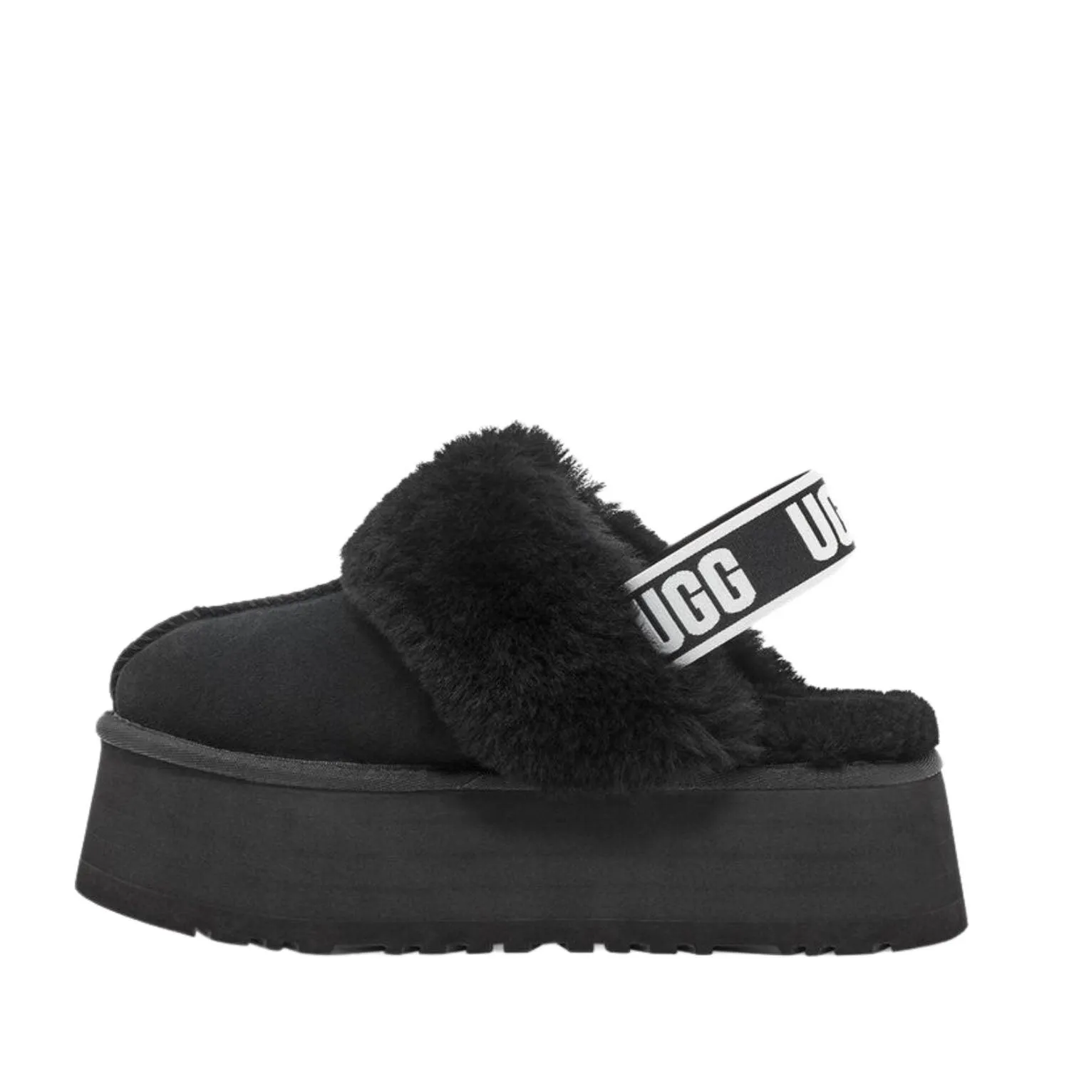 UGG FUNKETTE BLACK SLIDES