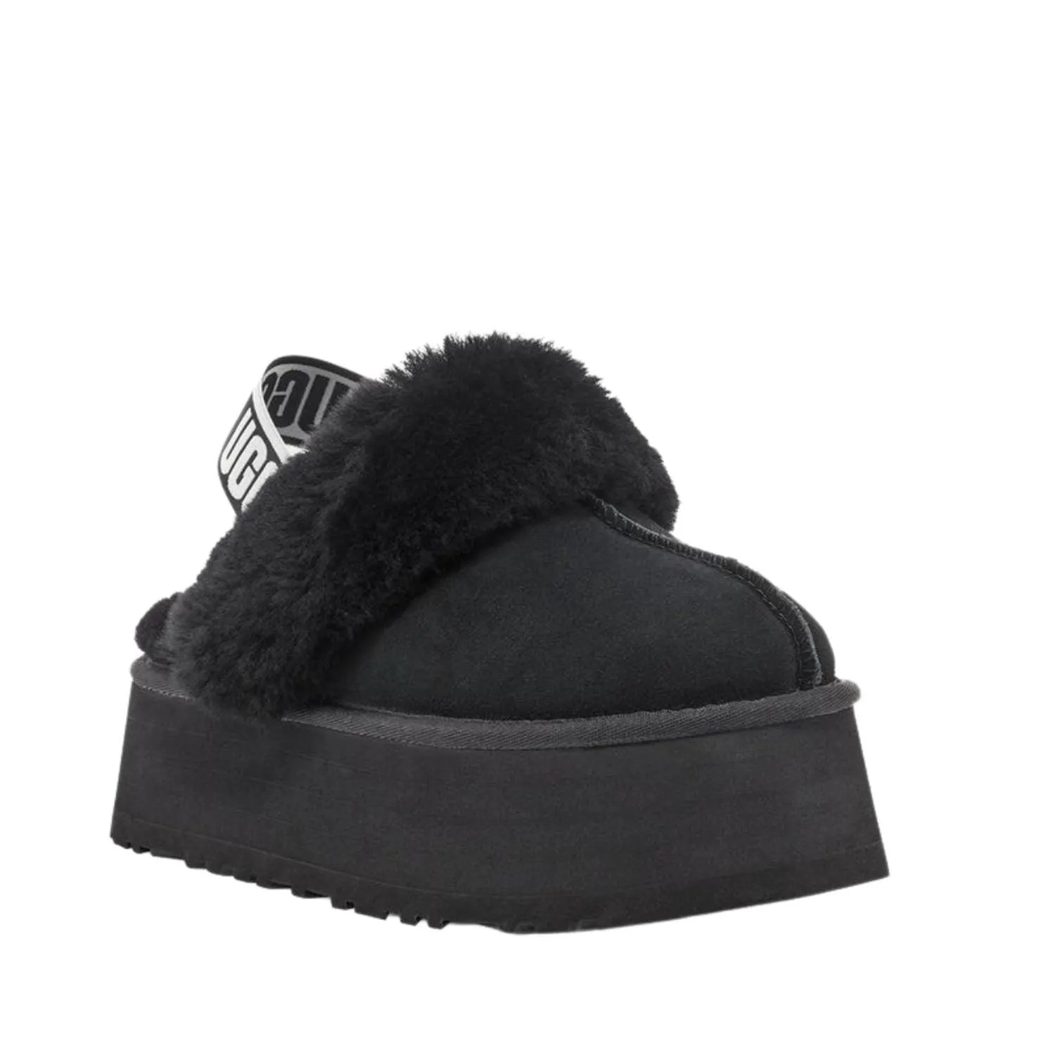 UGG FUNKETTE BLACK SLIDES