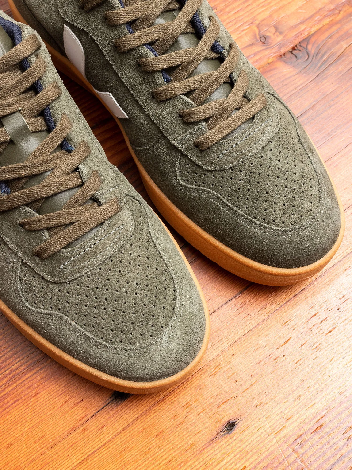 V-10 Gum Sole Sneaker in Mud Suede