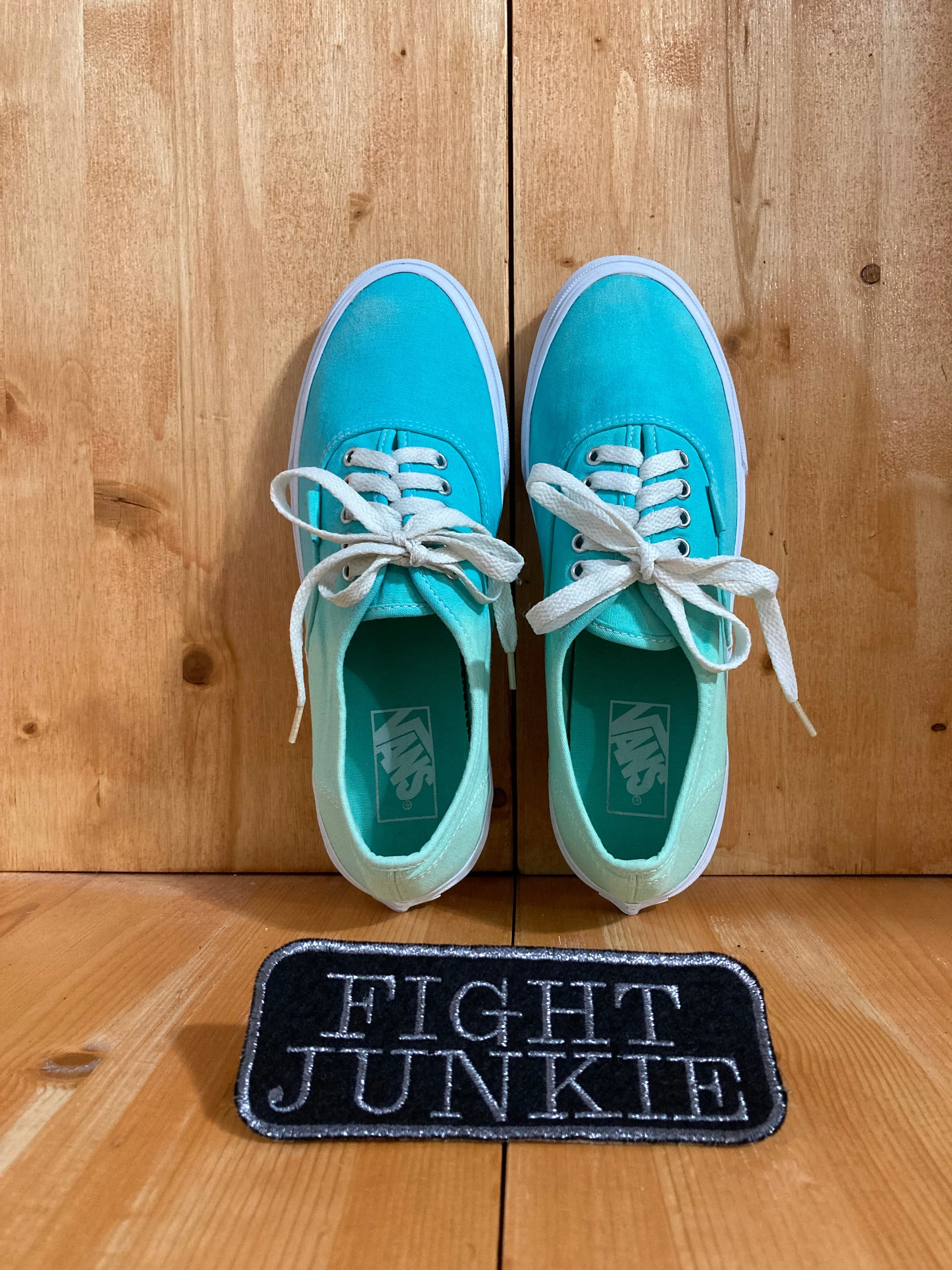 VANS OFF THE WALL Old Skool School Canvas Low Top Women's Size 9 Unisex Shoes Sneakers Blue & Green