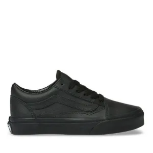 Vans - Old Skool - Youths Leather Black Black Lace Up For School NOT RETURNABLE