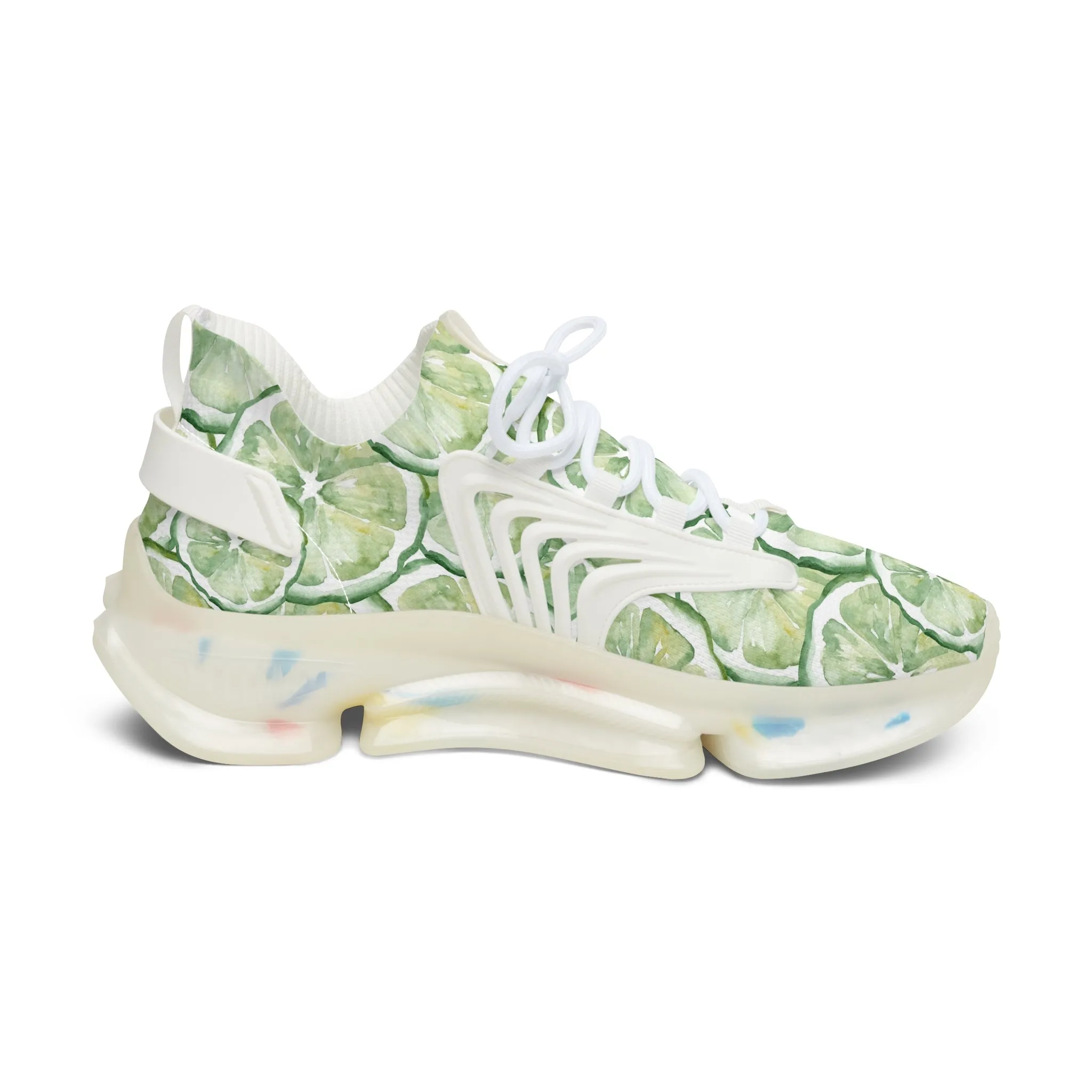 Watercolor Citrus Fruit Women's Mesh Sneakers