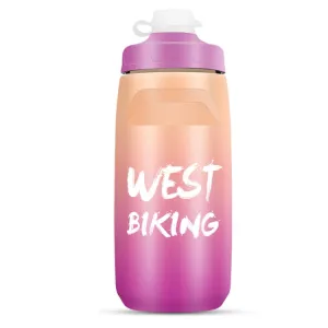 WEST BIKING 620ML Bicycle Water Bottle Portable Outdoor Cycling Water Cup, Color: Orange Purple Gradient