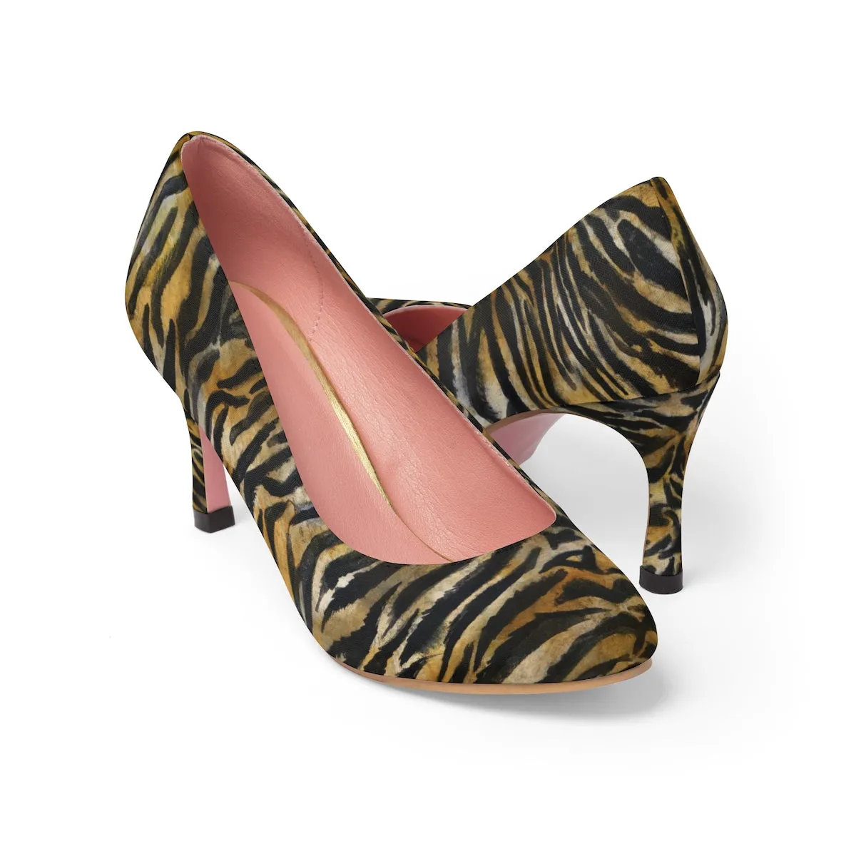 Wild Bengal Tiger Stripe Designer Women's 3" High Heels Pumps Shoes (US Size 5-11)