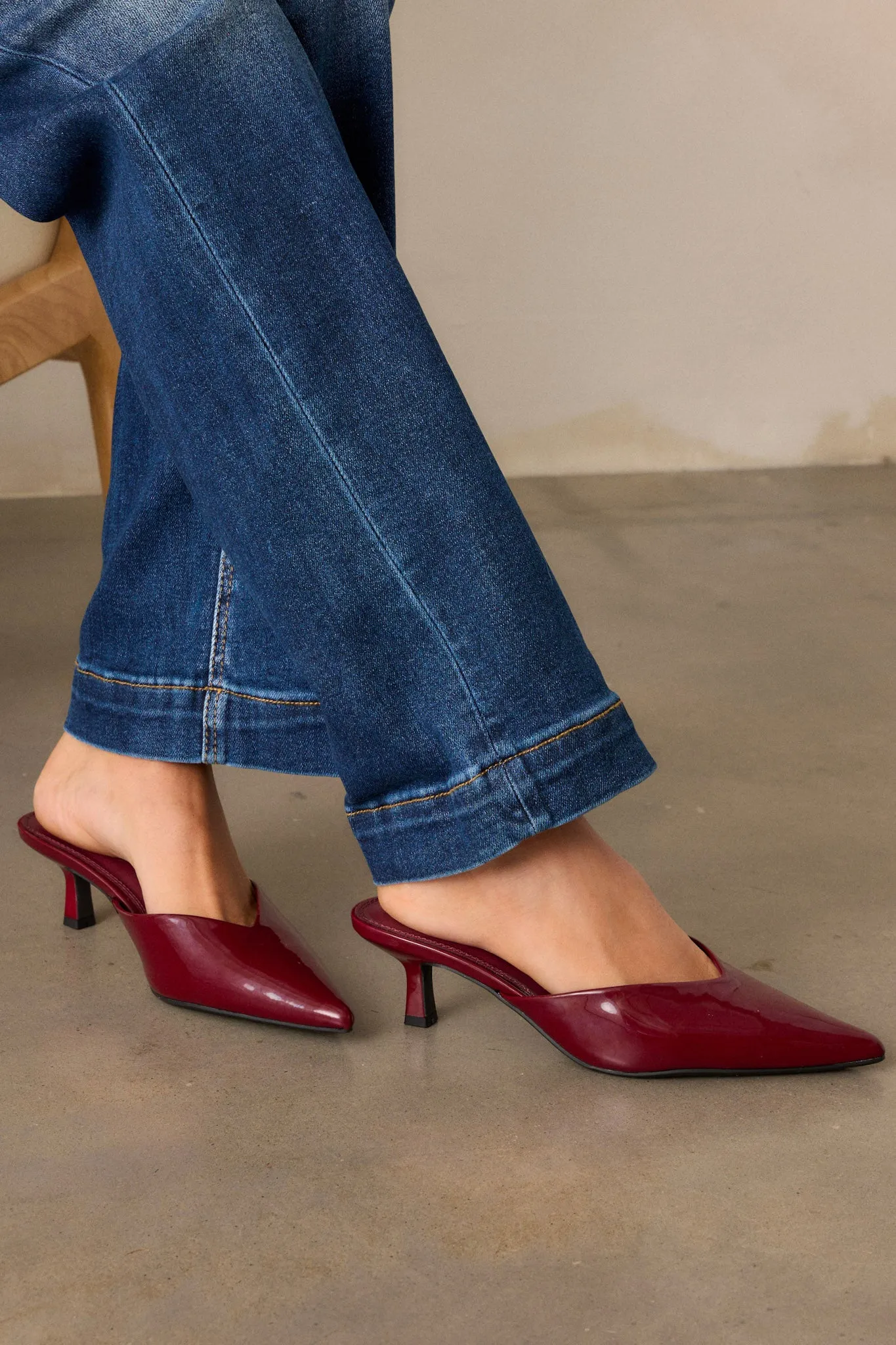 Wild Is the Wind Burgundy Mule Heels