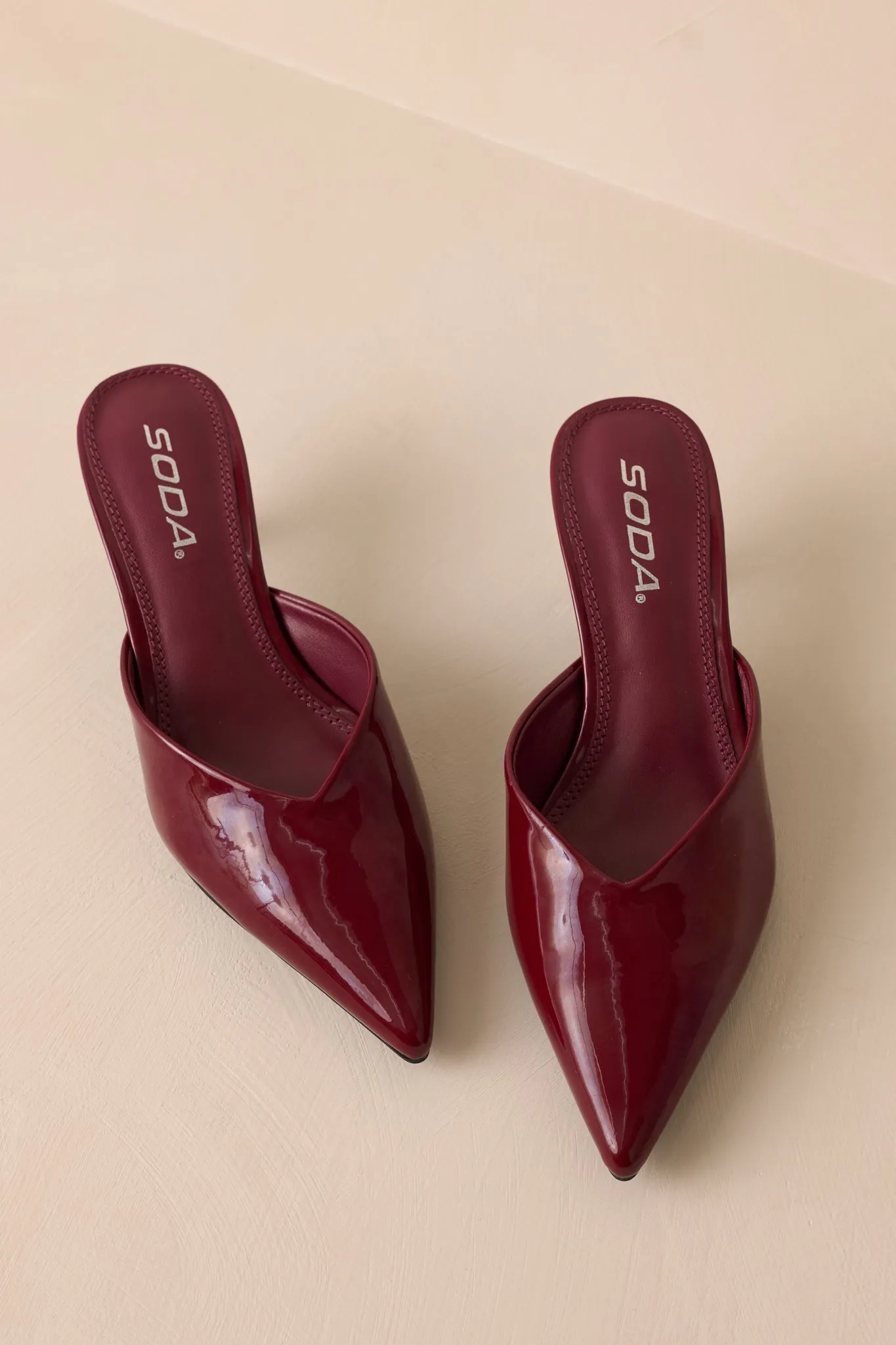 Wild Is the Wind Burgundy Mule Heels