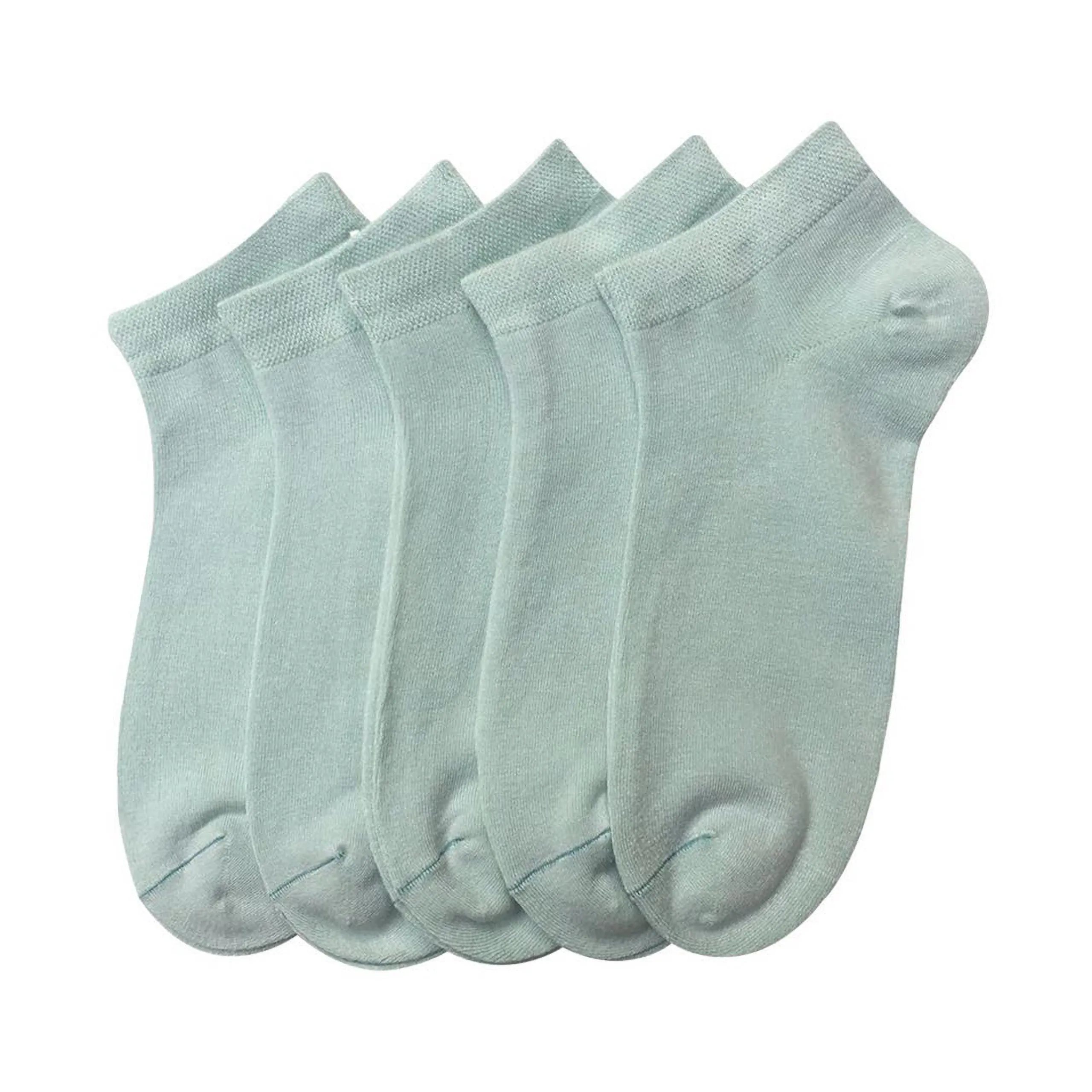 Women Bamboo Ankle Socks Low Cut Thin Sock Lightweight Pastal Color Soft Sock 5 Pairs