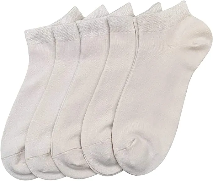 Women Bamboo Ankle Socks Low Cut Thin Sock Lightweight Pastal Color Soft Sock 5 Pairs