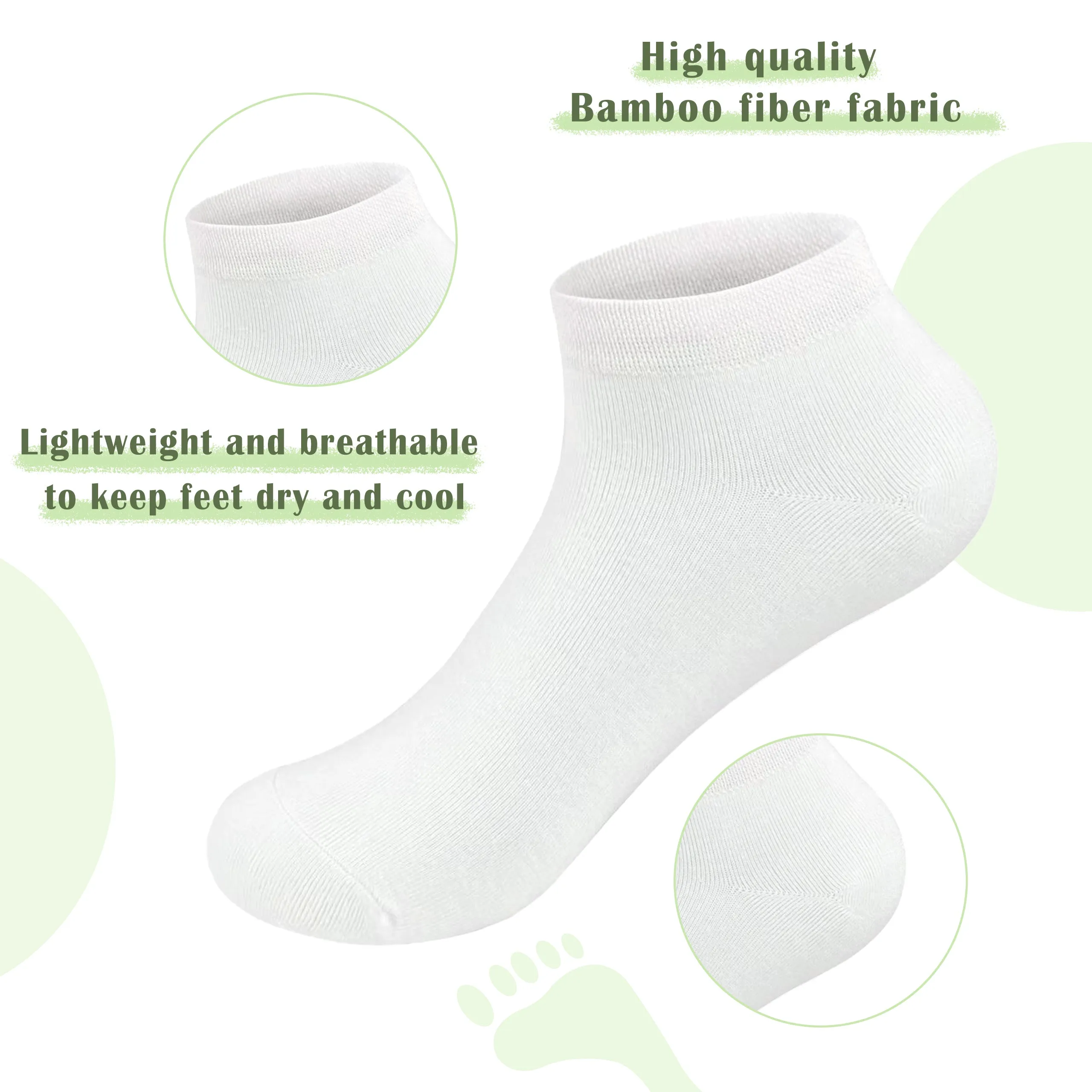 Women Bamboo Ankle Socks Low Cut Thin Sock Lightweight Pastal Color Soft Sock 5 Pairs