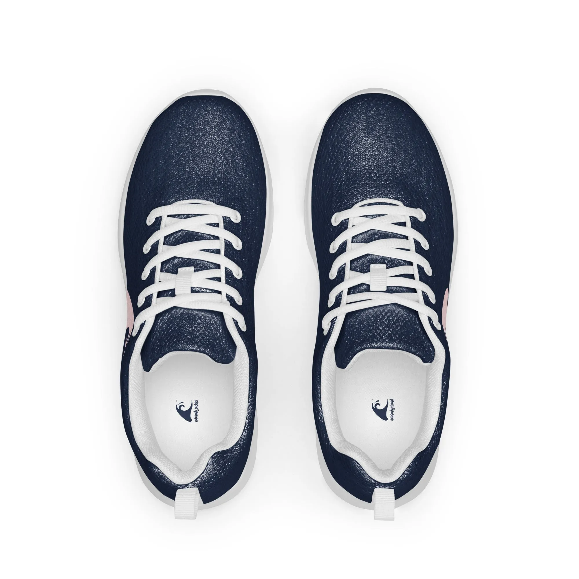 Women’s Navy Blue Athleisure Shoes with Soft Pink Extremely Stoked Epic Wave Logo