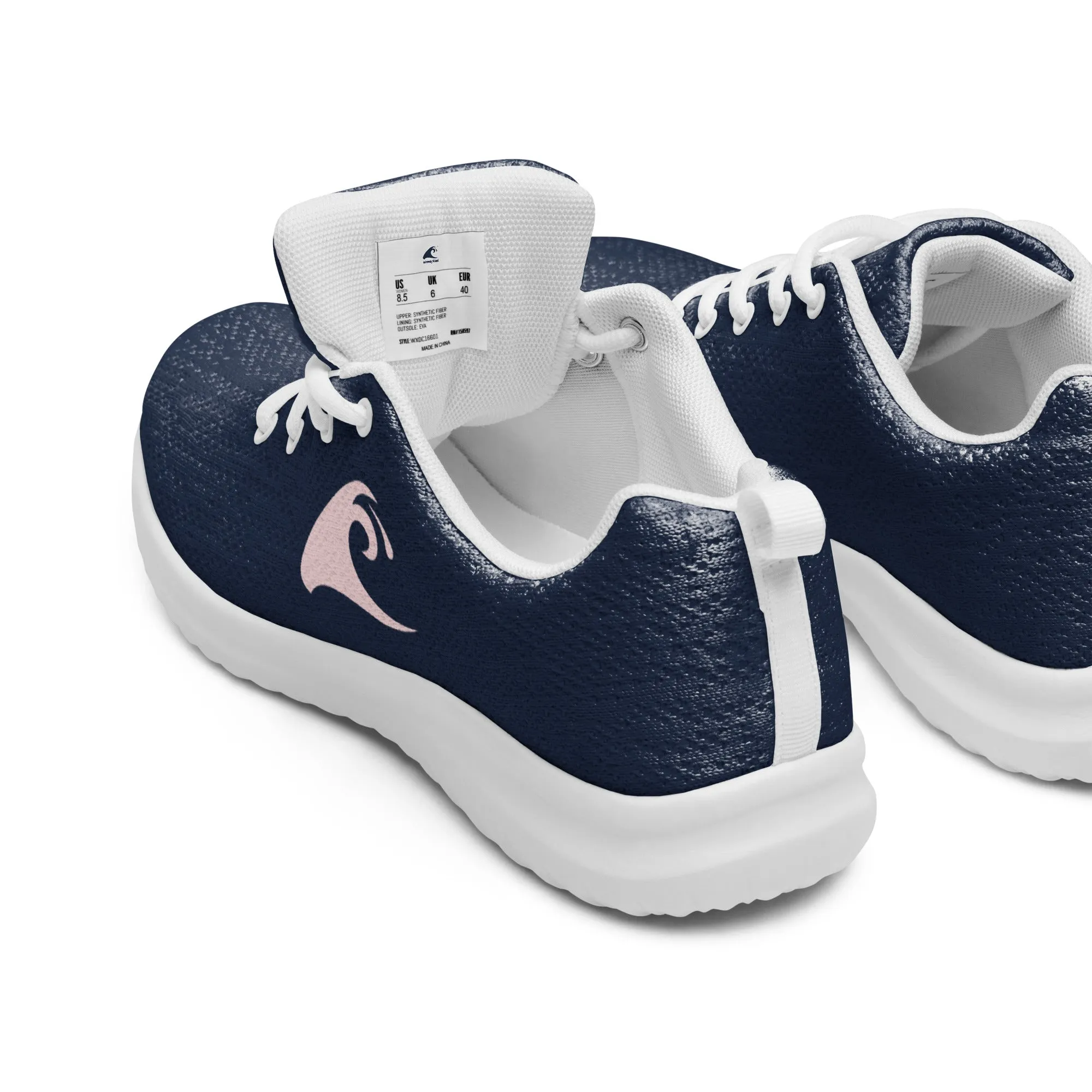 Women’s Navy Blue Athleisure Shoes with Soft Pink Extremely Stoked Epic Wave Logo