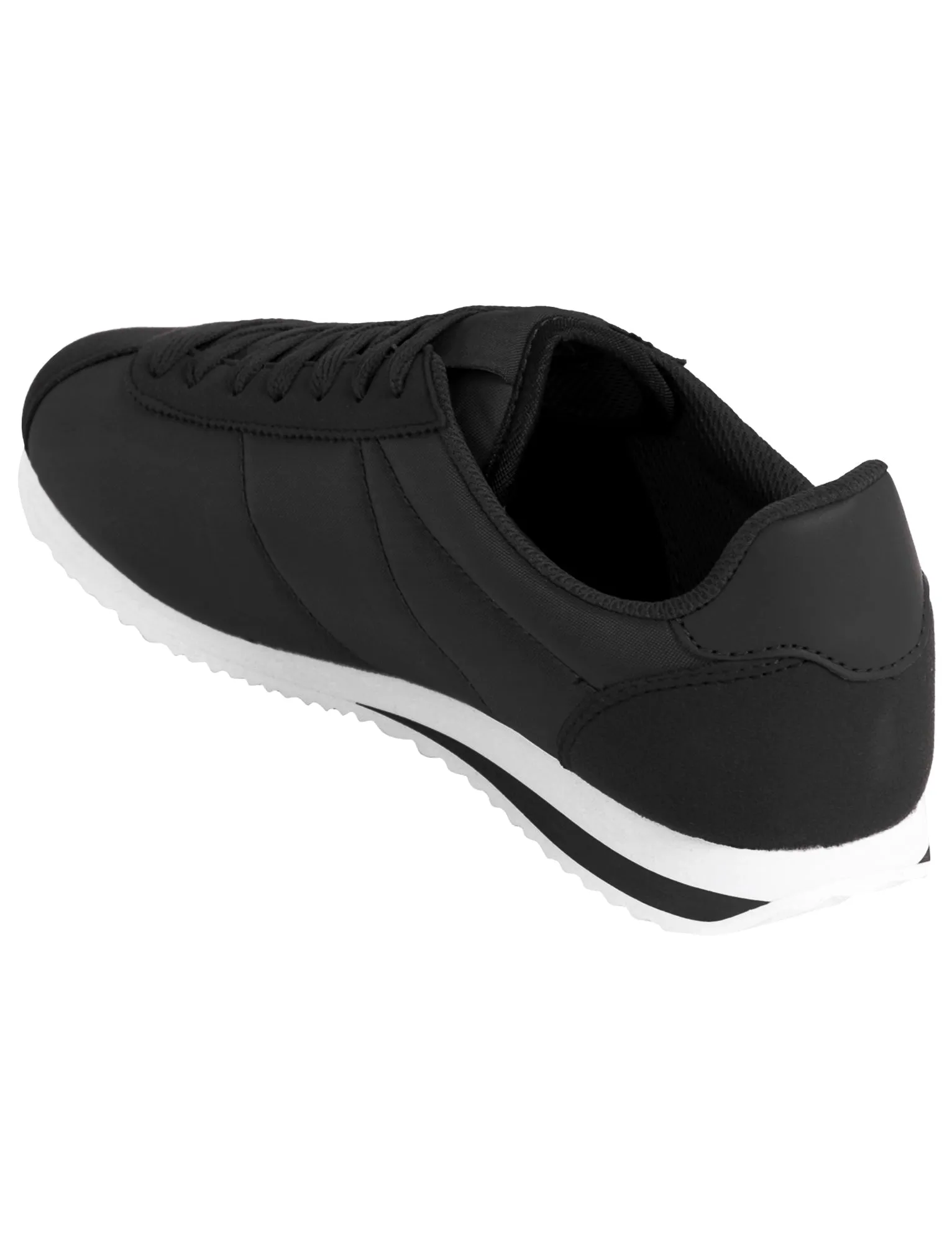 Womens Tessa Quilted Lace up Fashion Trainers in Black