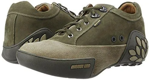 Woodland Men's Green Leather Sneakers - 10 UK/India (44 EU)